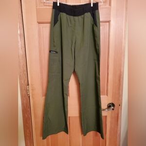 Cherokee Womens Medical Scrub Pants Olive Green Small Elastic Waist Style 1031
